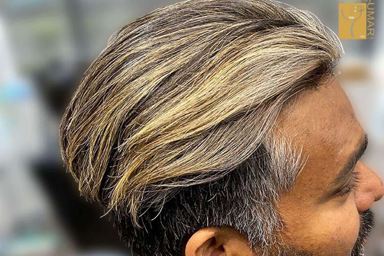Men’s Haircut with Blonde Highlights
